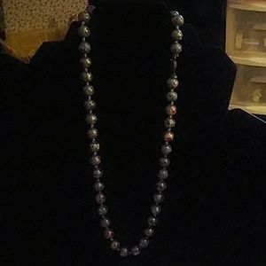 Vintage blue chinese porcelain bead necklace